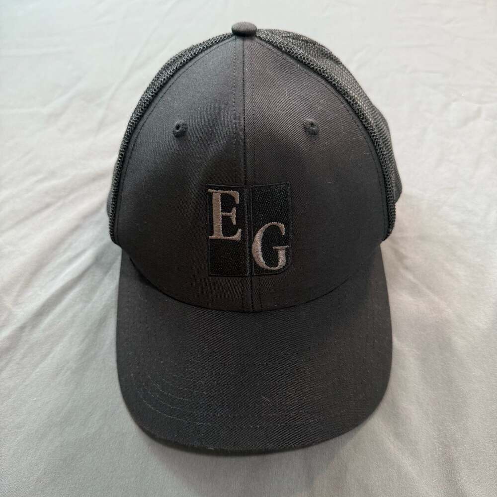 Richardson Style EG Embroidered Black Mesh Snapback Trucker Hat Cap